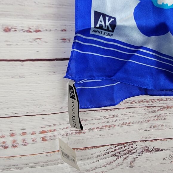 AK Anne Klein Silk SHEER Scarf 62” x 14" Rectangle Floral Pieni Unikko Pattern - Picture 5 of 7